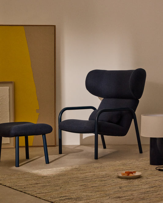 Fauteuil Inari bleu et acier finition peinte bleu FSC Mix Credit