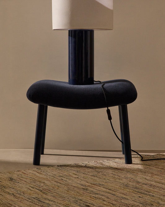 Repose-pieds Inari bleu et bleu finition peinte bleue 60 x 50 cm FSC Mix Credit