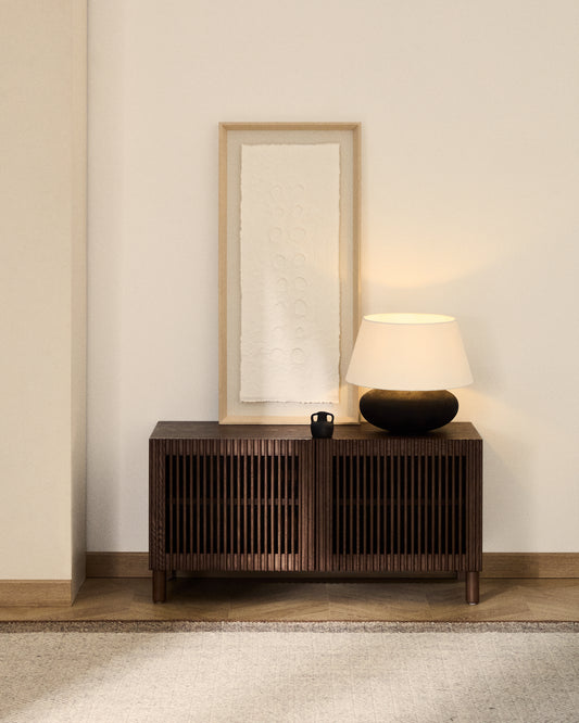 Sabater Beyla de xapa i fusta massissa de freixe amb acabat en to noguera 98 cm FSC 100%