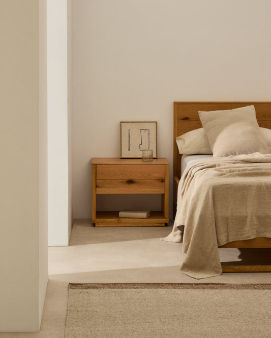 Cobrellit Tandi 100% lli beix per a llit de 90/135 cm