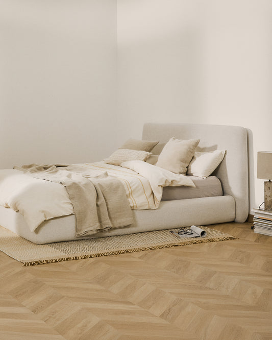 Funda per a llit Martina de xenilla cru per matalàs de 180x200 cm