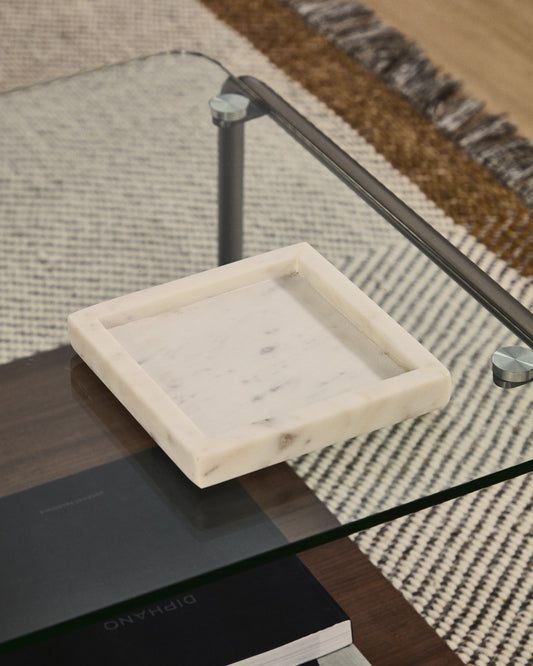 Bandeja Serela de mármol blanco 18 x 18 cm