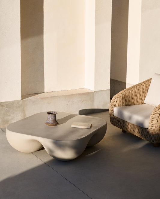 Taula de centre Colba de polystone 100 x 100 cm
