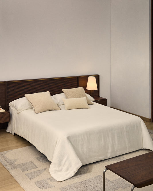 Conjunt Simmel fundes nòrdica i de coixins de cotó i lli color cru llit 150 cm