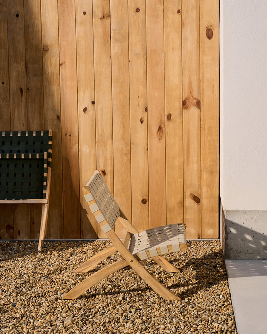 Butaca plegable Chabeli fusta massissa d'acàcia i corda crema FSC 100%