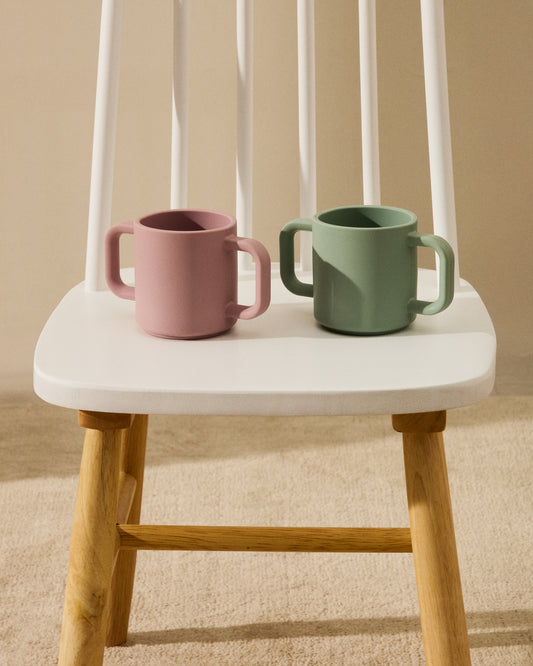 Set Lili de 2 tasses de silicona rosa i turquesa