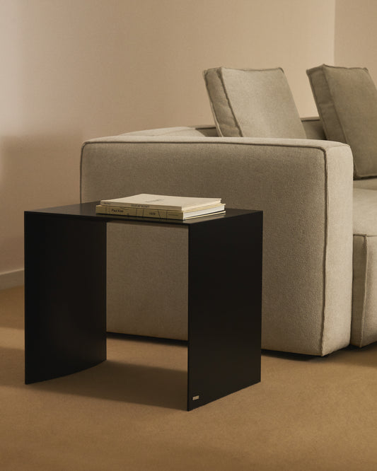 Taula auxiliar Litto de DM lacat negre 55 x 40 cm