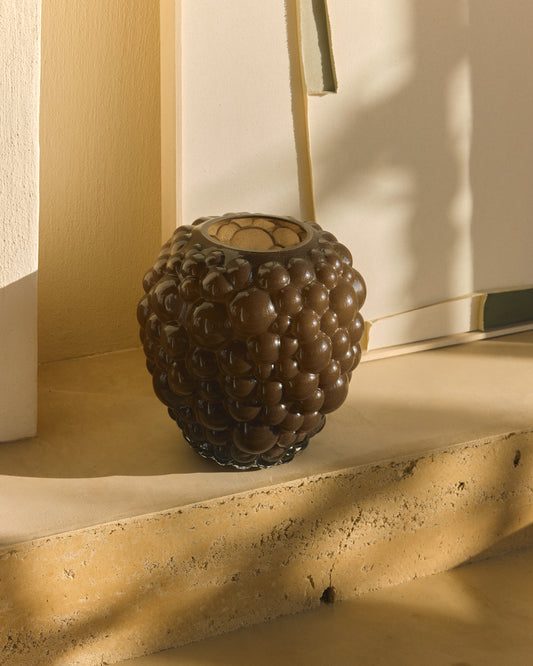 Vase Mure en verre marron 30 cm