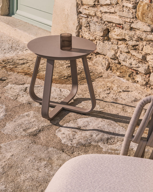 Taula auxiliar d’exterior Tamaris d’alumini talp Ø48 cm