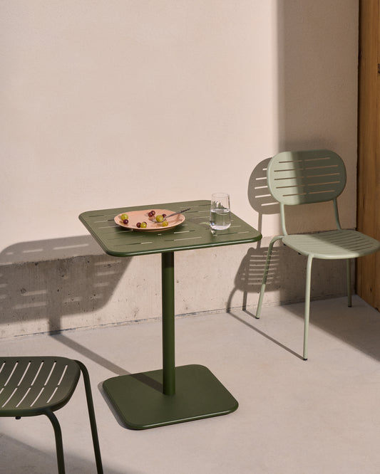 Taula d'exterior Brai d'acer galvanitzat verd 70 x 70 cm