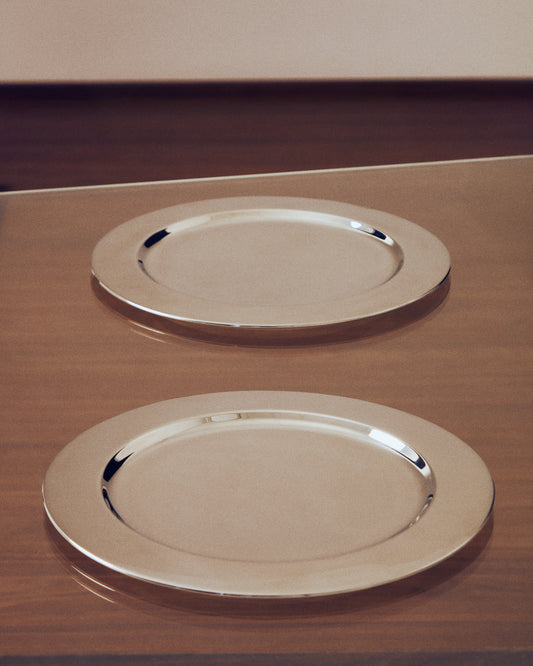 Set Nirela de 2 plats de presentació d’acer inoxidable