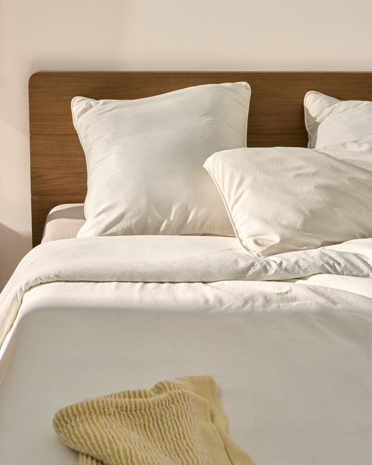Funda nòrdica Sirale 100% cotó setí acabat rentat blanc per a llit de 180 cm