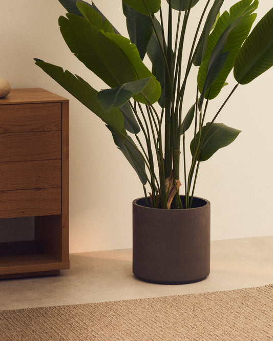 Conjunt Sintina de 3 testos de ciment i fibra de vidre gris Ø 23 cm / Ø 27,5 cm / 32 cm