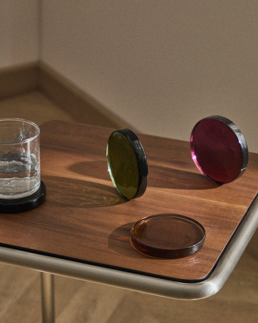 Ensemble Obila de 4 sous-verres en verre recyclé multicolore
