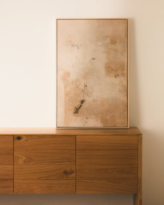 Cuadro abstracto Silpa beige 60 x 90 cm