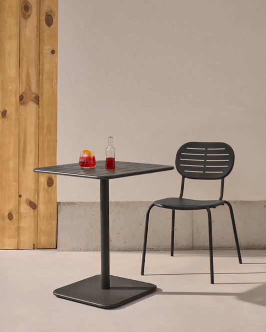 Taula d'exterior Brai d'acer galvanitzat gris fosc 70 x 70 cm