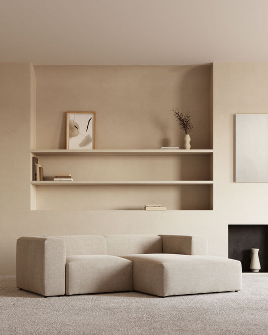 Sofà Blok 2 places de xenilla chaise longue dret beix 240 cm FSC Mix Credit