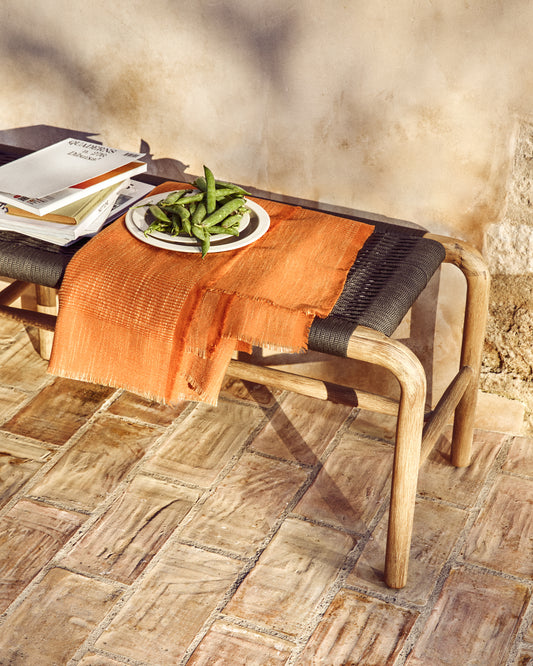 Manta Sareli de barreja de llana taronja 130 x 170 cm