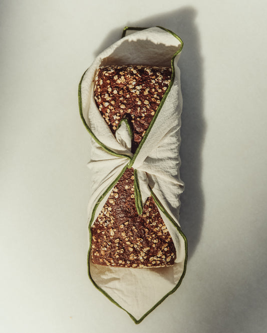 Set Todila de 2 servilletas de algodón con detalle a contraste verde 35 x 35 cm