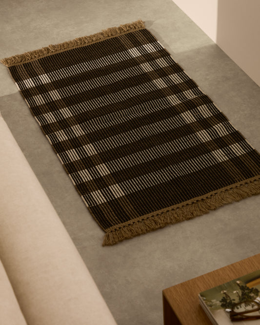 Catifa Barani de fibres sintètiques marró i negre 60 x 90 cm