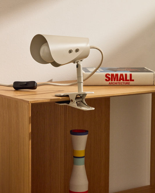 Petite lampe avec pince Jula en métal gris