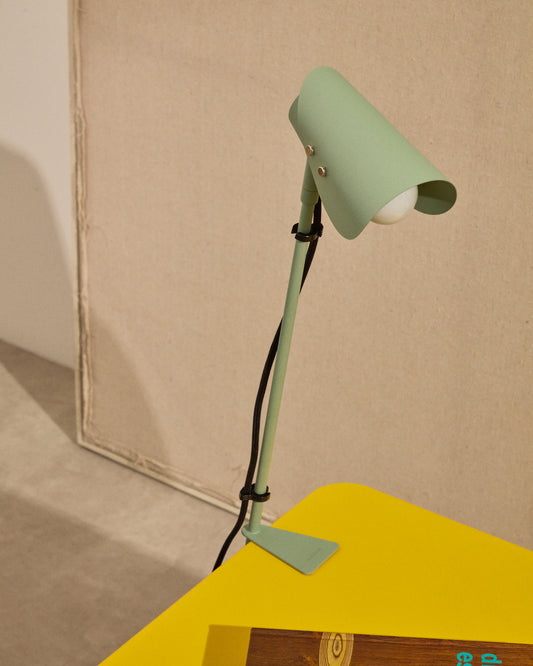 Lampe de bureau avec pince Jula en métal vert