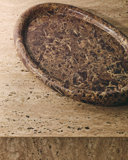 Bandeja Lenorel de mármol granate 43 x 28 cm