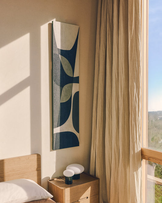 Tableau abstrait Onure noir et blanc 45 x 180 cm