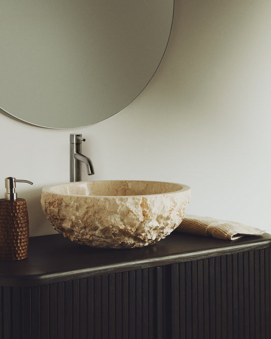 Pica de lavabo Orvane de marbre beix Ø 40 cm
