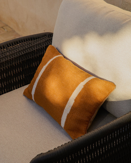 Funda de cojín Daila con gráfico Ikat 100% PET naranja 30 x 50 cm