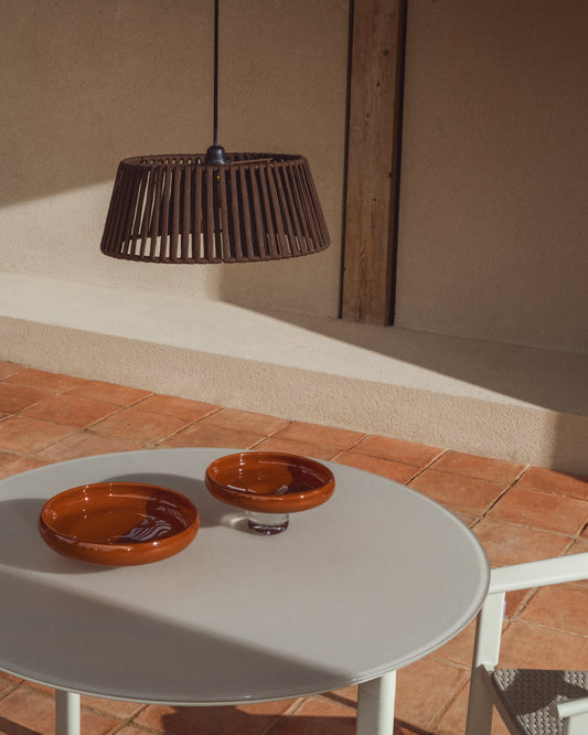 Pantalla per a llum de sostre Aldet de corda plana marró Ø46 cm