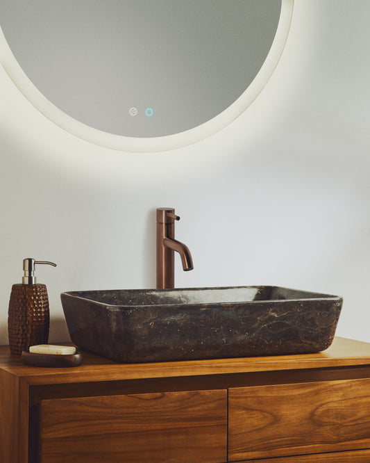 Pica de lavabo Darnen de marbre gris 55 x 35 cm