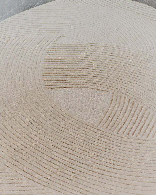 Alfombra Domm de lana beige 160 x 230 cm