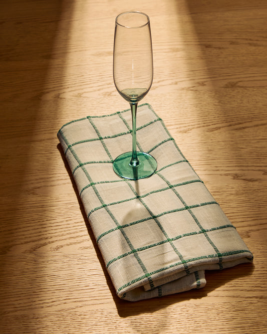 Coupe à champagne Irides en verre transparent et bleu 24,5 cl