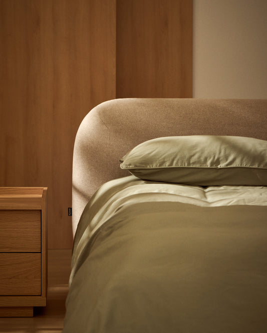 Funda nòrdica Sirale 100% cotó setí acabat rentat verd per a llit de 180 cm