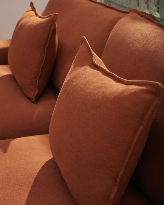 Sofà desenfundable Anarela 3 places de lli terracota 280 cm FSC Mix Credit