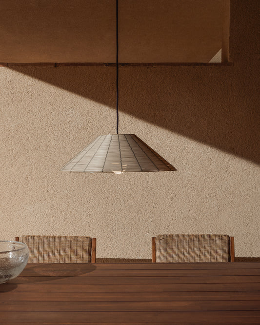 Pantalla per a llum de sostre d’exterior Saranella de rotang sintètic gris clar Ø 50 cm