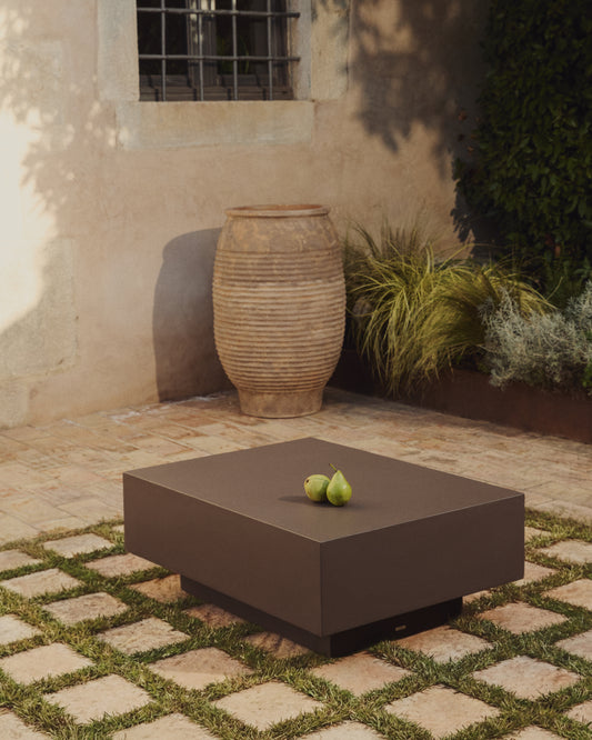 Taula de centre Rustella de ciment marró 80 x 60 cm