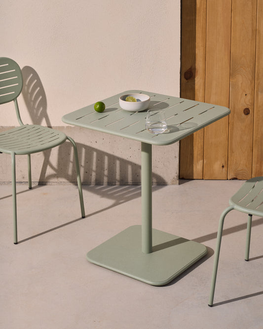 Taula d'exterior Brai d'acer galvanitzat turquesa 70 x 70 cm