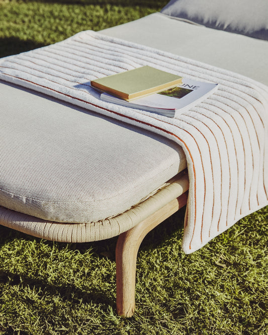 Tovallola Dorane 100 % cotó amb ratlles taronja 100 x 150 cm