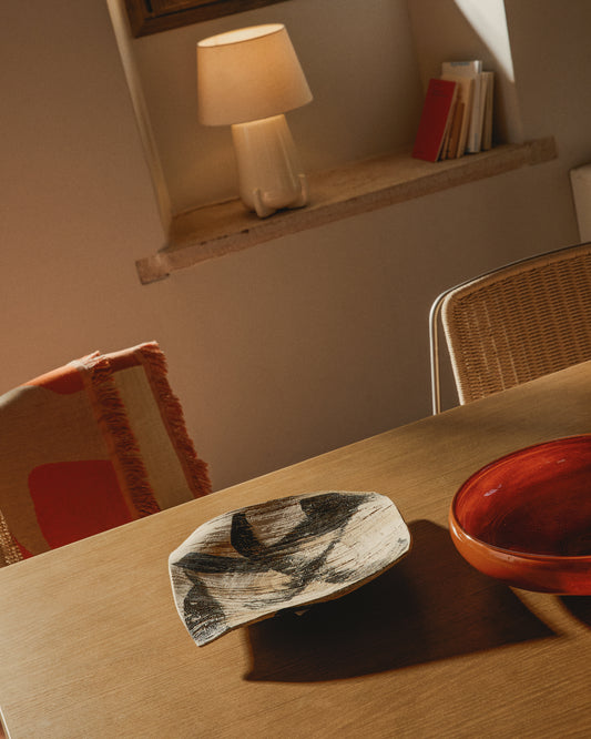 Centre de taula Dirva de ceràmica marró 37 x 37 cm