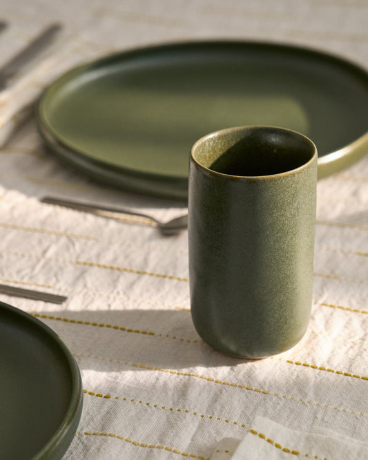 Taza Uilo de cerámica verde