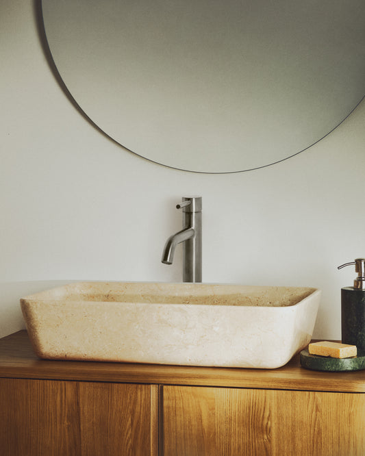 Pica de lavabo Darnen de marbre beix 55 x 35 cm