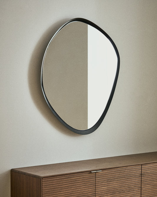 Mirall Tebel de metall negre 67,5 x 74,5 cm