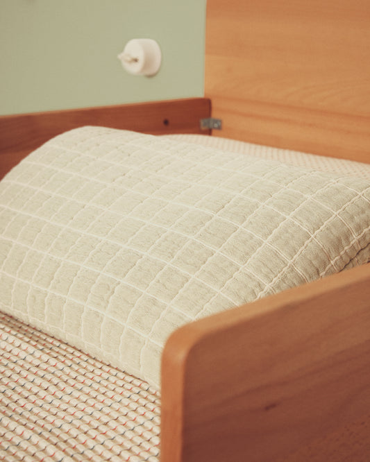 Conjunt Tivaro de 2 fundes de coixí 100% cotó de jacquard a quadres verd clar 30x50 cm