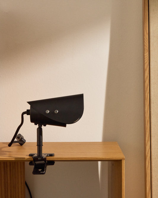 Llum petit amb pinça Jula de metall negre