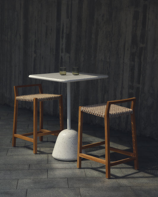 Taburet Giverola de fusta massissa de teca 67,5 cm