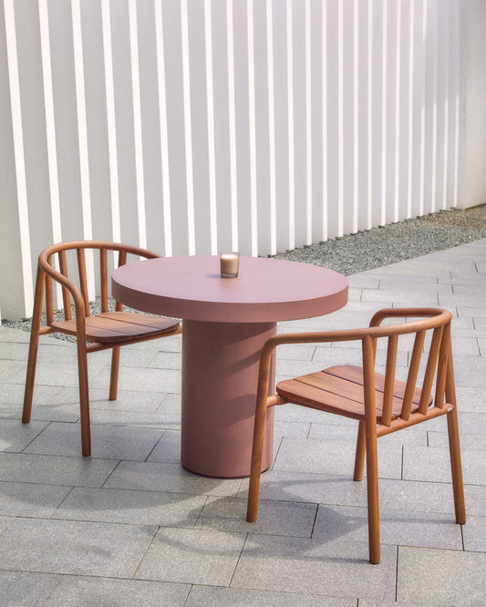Taula rodona Aiguablava de ciment terracota Ø90 cm