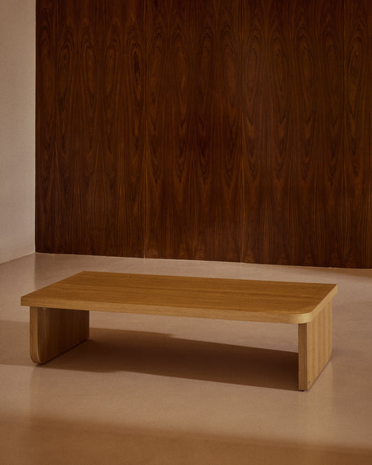Taula de centre Oaq de xapa de roure amb acabat natural 140 x 75 cm FSC Mix Credit