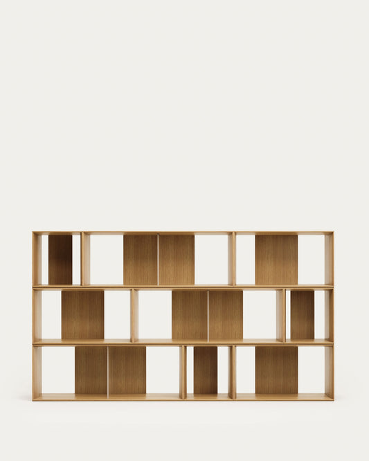 Conjunt Litto de 9 prestatgeries modulars de xapa de roure 202 x 114 cm